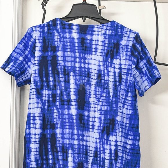 Ellen Tracy Women's Short Sleeve Side Pockets Pima Cotton Knit Dress blue - Picture 3 of 5